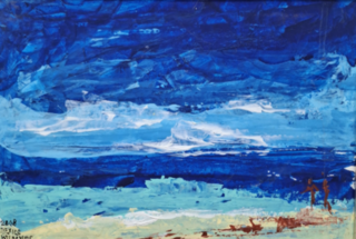 Acryl schilderij, Maya Wildevuur, Mexico, 2008